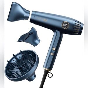 InfinitiPro Blue DigitalAIRE Foldable High Speed Hair Dyer with Diffusers